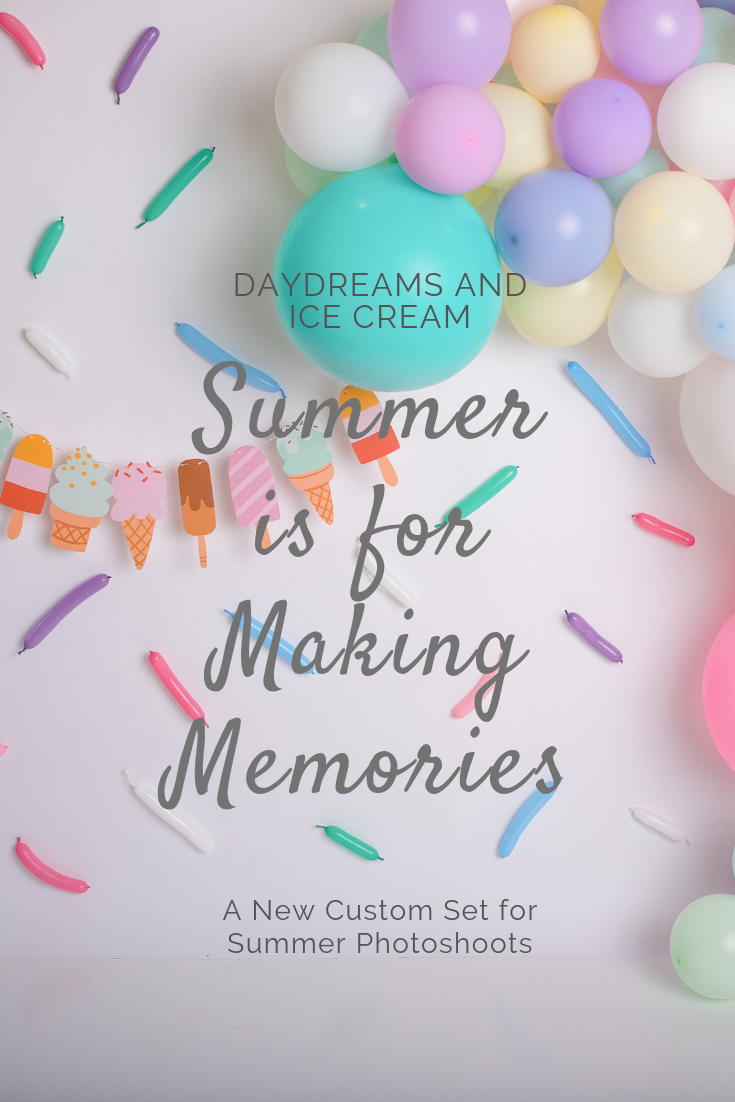 summer themed photoshoot, ice cream backdrop