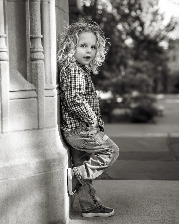 (Boy in plaid shirt leaning against stone column)
Keyphrase: Classic Princeton University Fall Kids Portrait